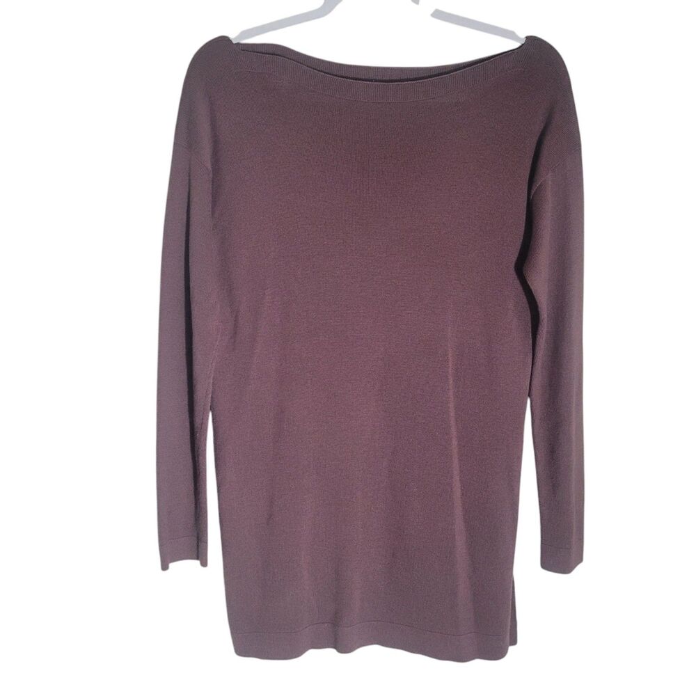 Peruvian Connection Cotton Modal Tunic Sweater Women's XS Purple Side Slits Peru